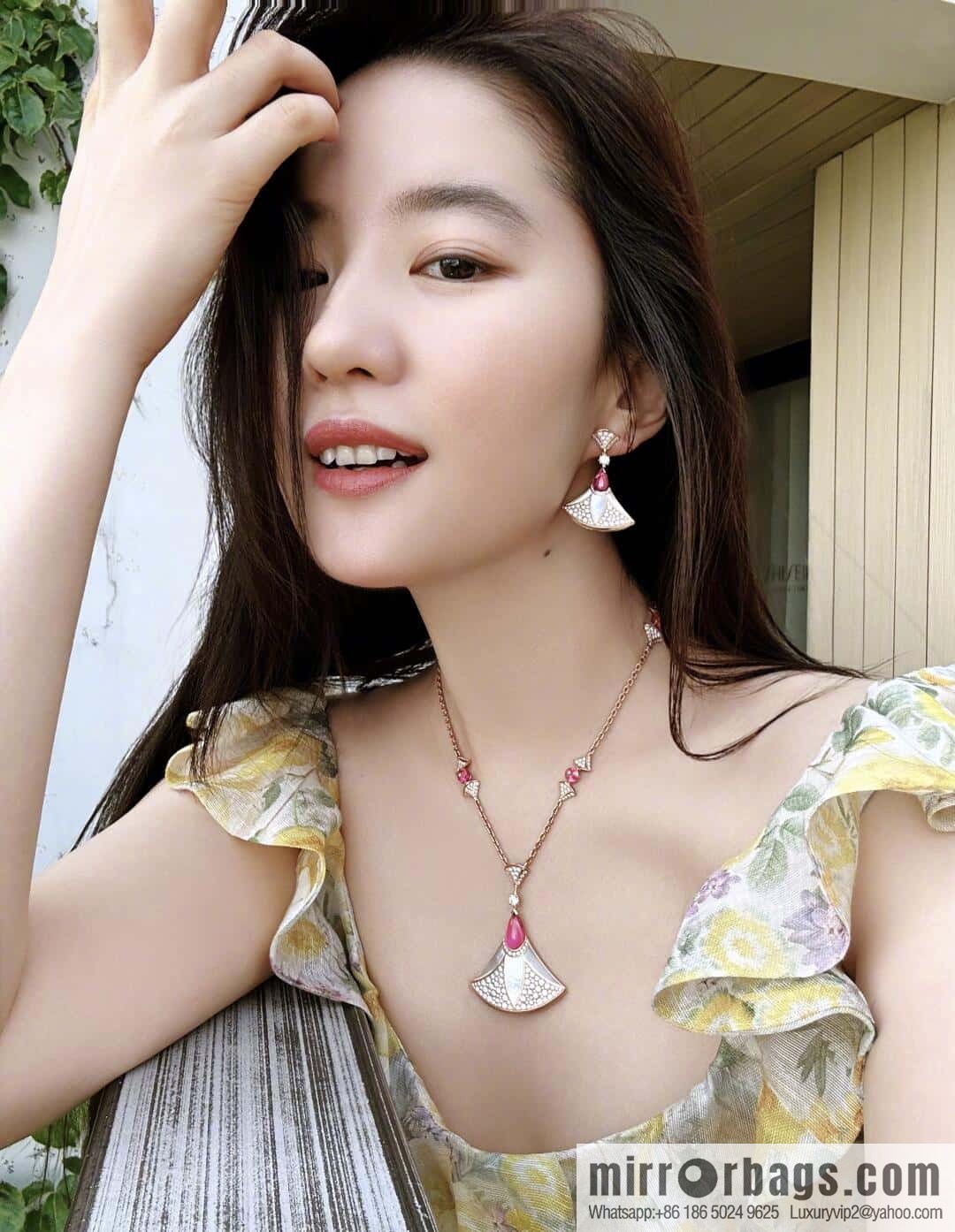❗️New ❗️ ☀️ original order ☀ BVLGARI DIVAS'DREAM Liu Yifei same fan necklace, stud earrings ☀️