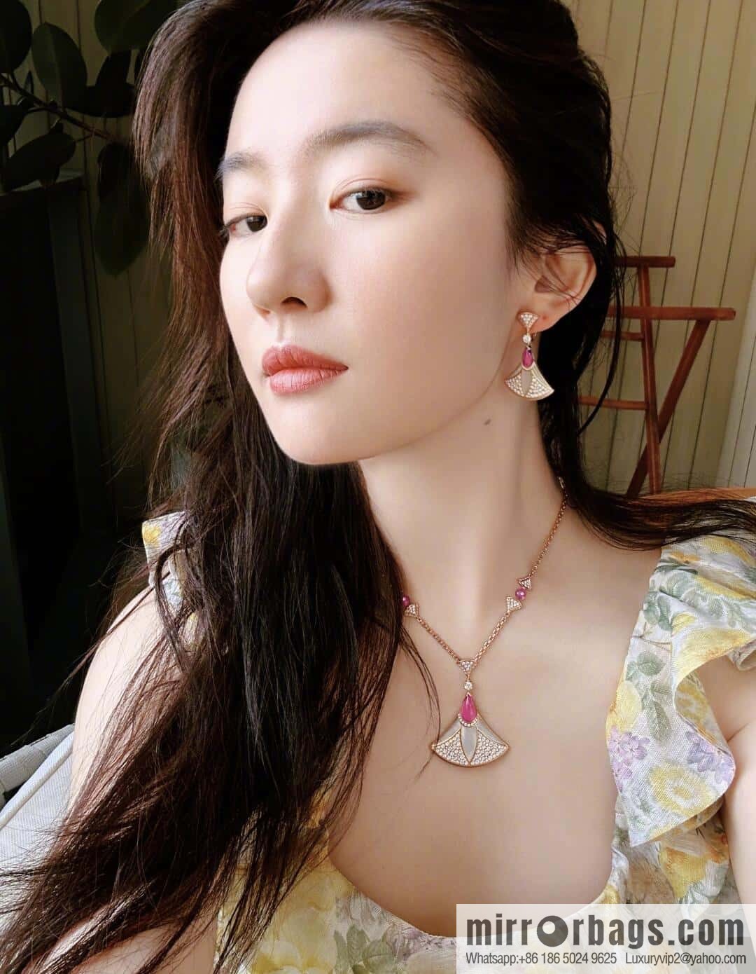 ❗️New ❗️ ☀️ original order ☀ BVLGARI DIVAS'DREAM Liu Yifei same fan necklace, stud earrings ☀️