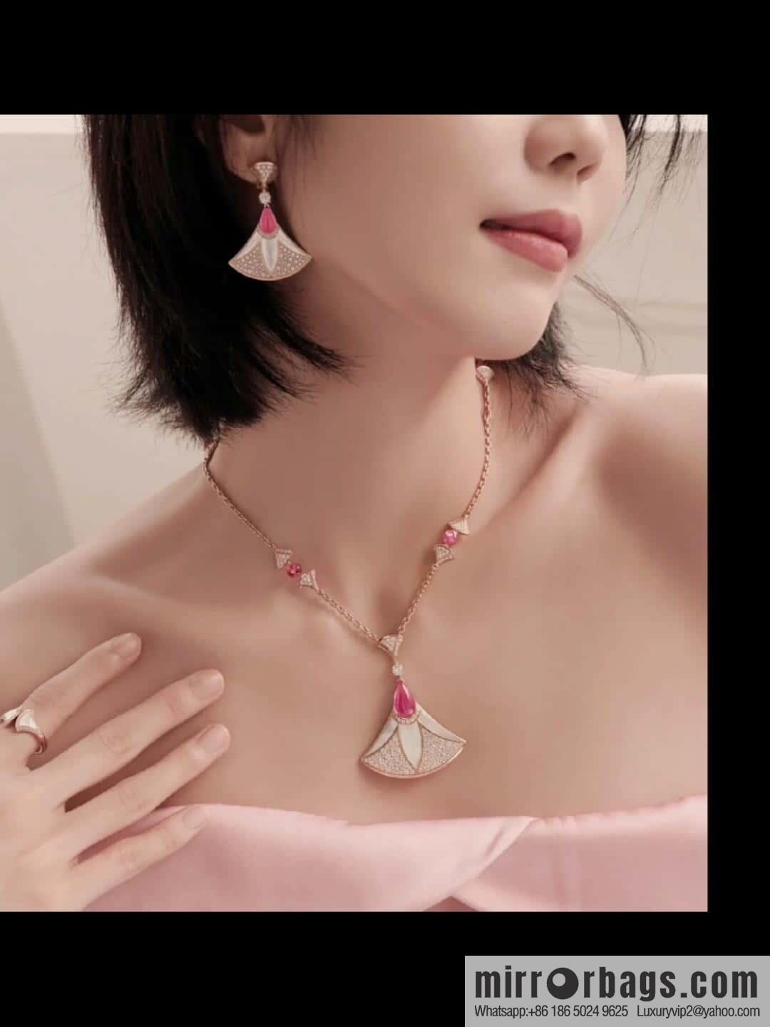❗️New ❗️ ☀️ original order ☀ BVLGARI DIVAS'DREAM Liu Yifei same fan necklace, stud earrings ☀️