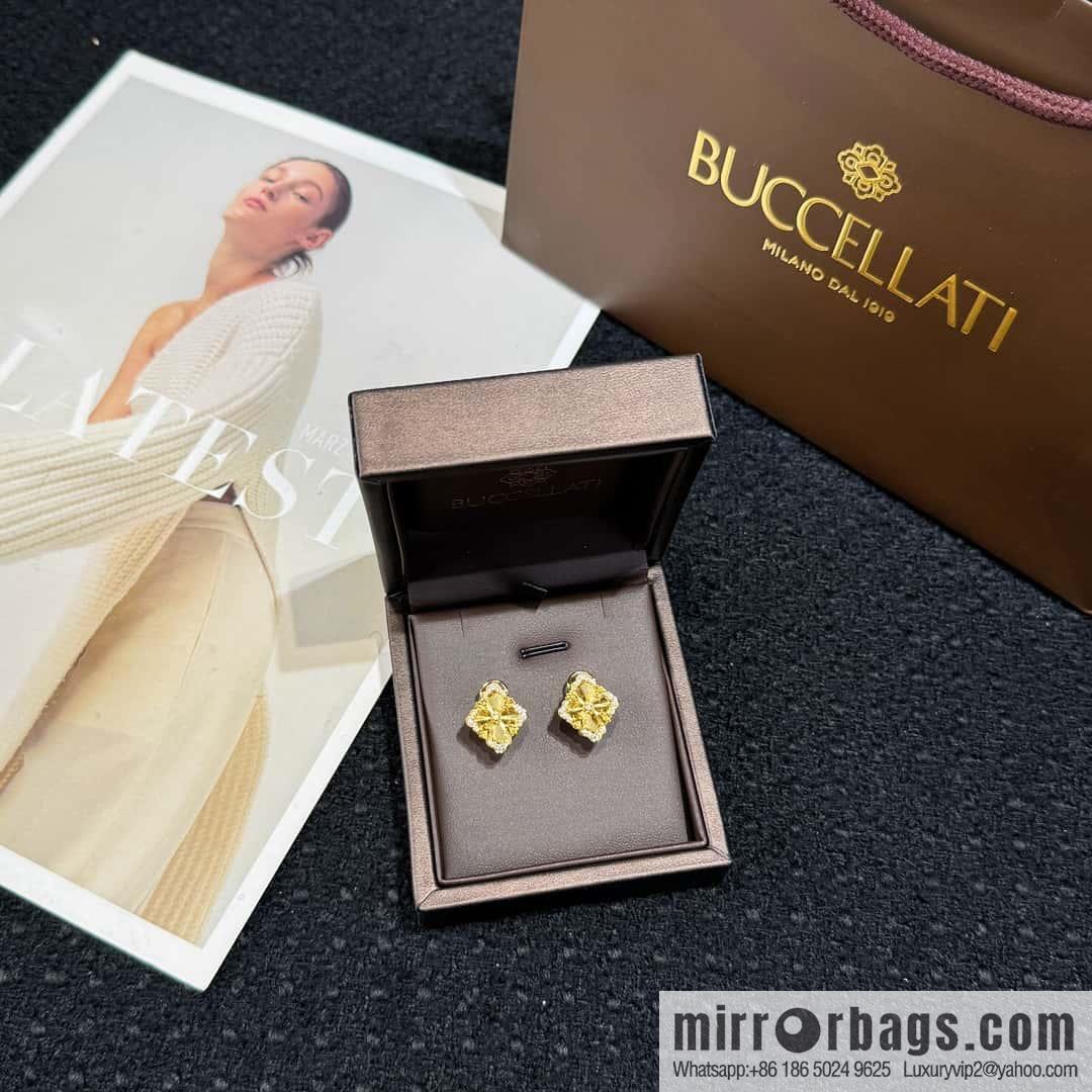 ❗️New ❗️ ☀ original order, Buccellati retro court style laser four-leaf clover earrings earrings earshot ☀️
