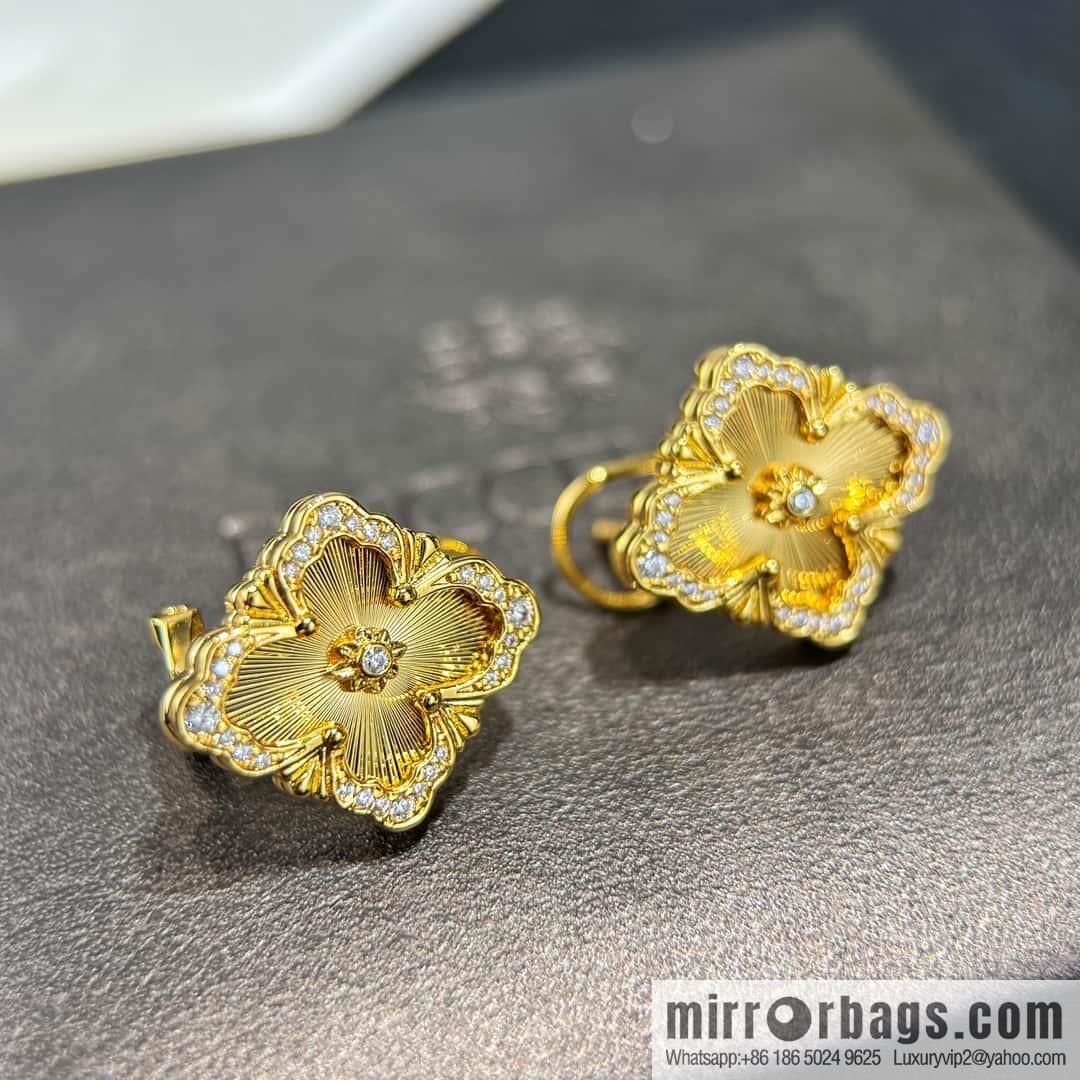 ❗️New ❗️ ☀ original order, Buccellati retro court style laser four-leaf clover earrings earrings earshot ☀️