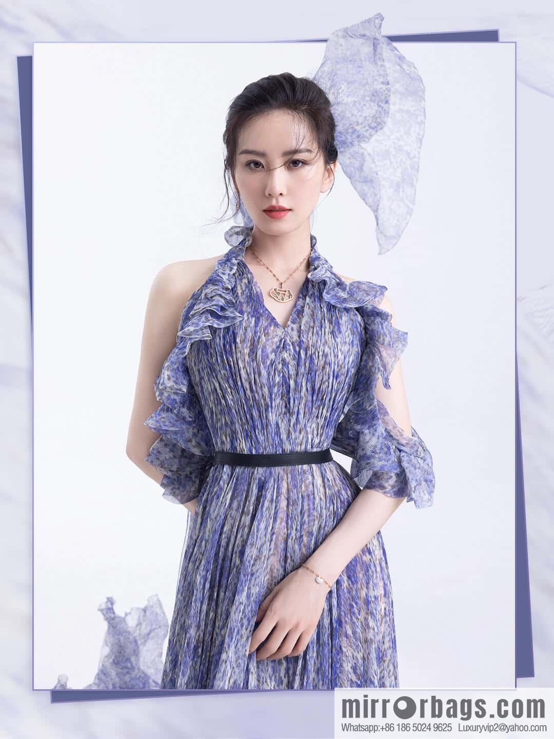 ❗️New ❗️ ☀️ Qeelin Yu Yi Flower Moon Ruyi Bamboo Necklace ☀️