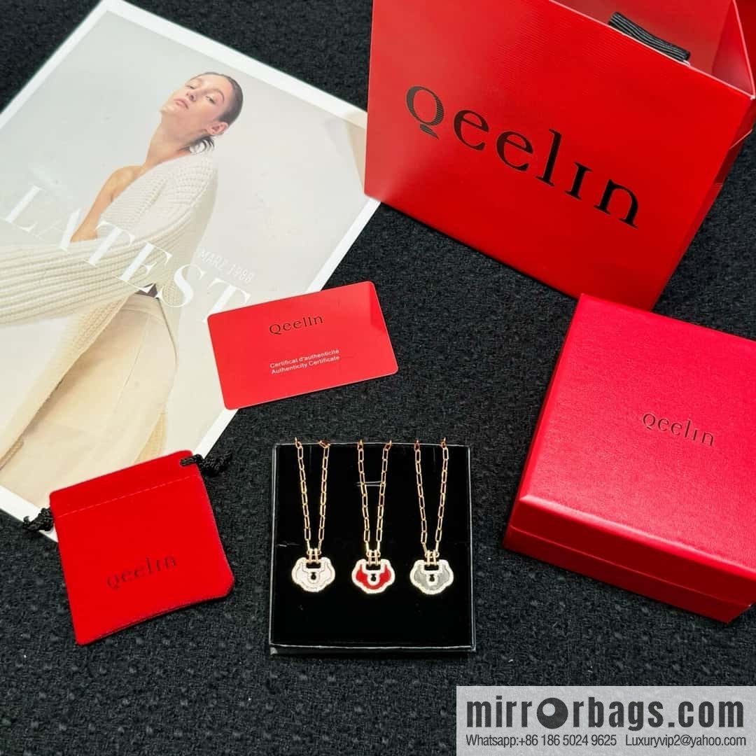❗️New ❗️ ☀️ Qeelin Yu Yi Flower Moon Ruyi Lock Necklace ☀️