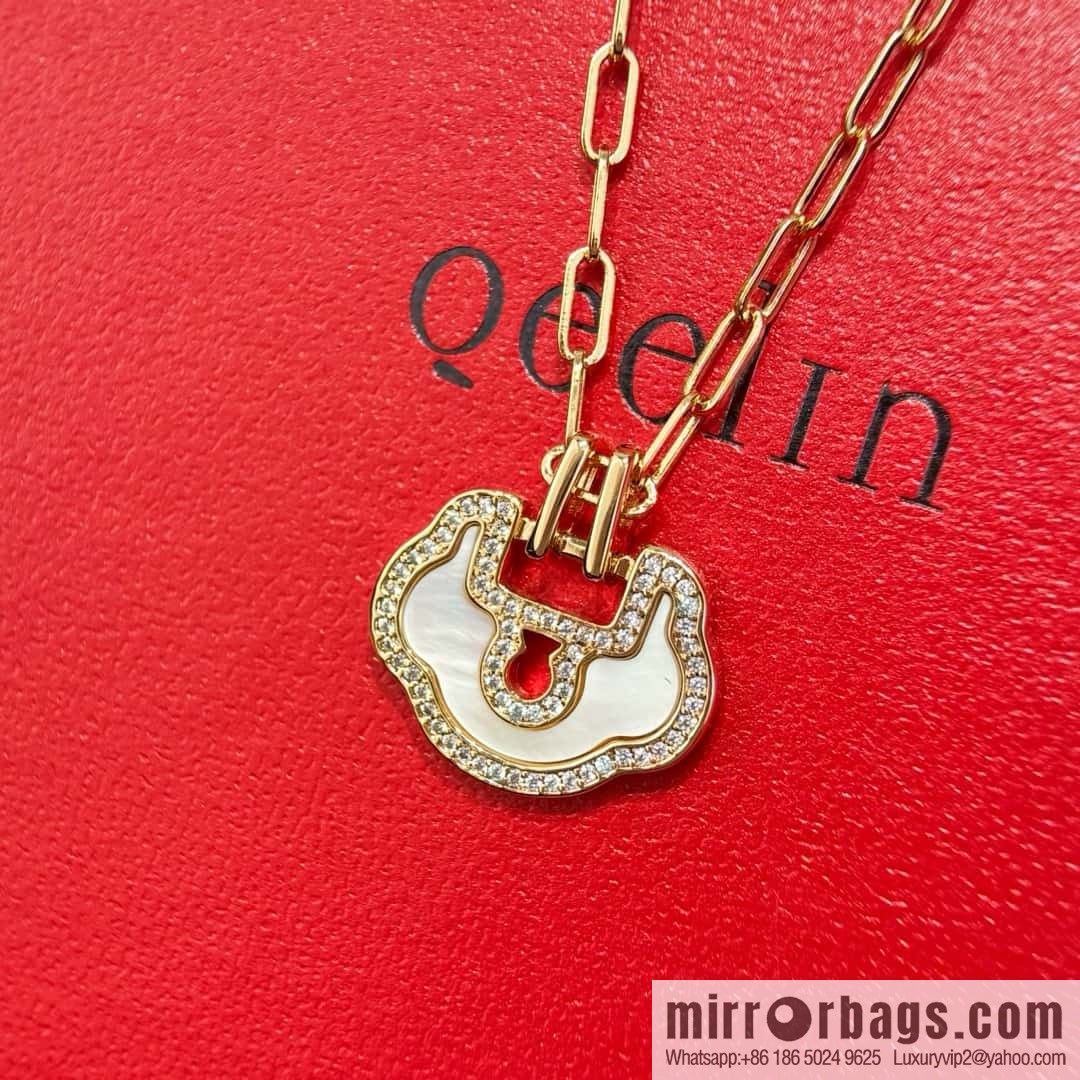 ❗️New ❗️ ☀️ Qeelin Yu Yi Flower Moon Ruyi Lock Necklace ☀️