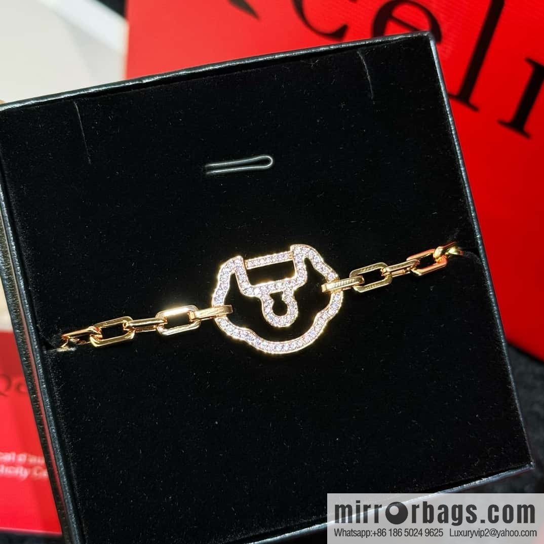 ❗️New ❗️ ☀️ Original ☀️ Qeelin Kirin Yu Yi Hollow Full Diamond Ruyi Lock Bracelet ☀️