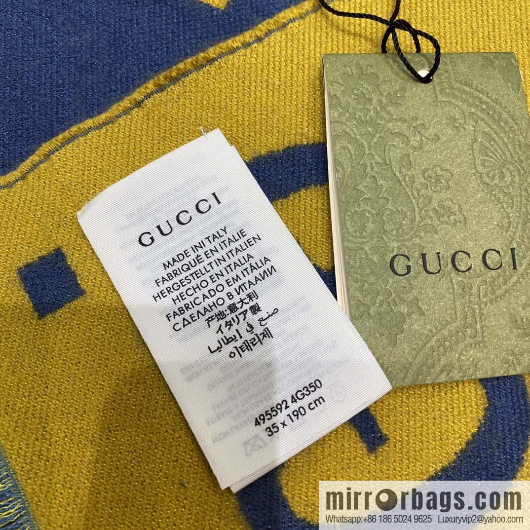 GUCCI GG jacquard wool silk-blend scarf, color matching