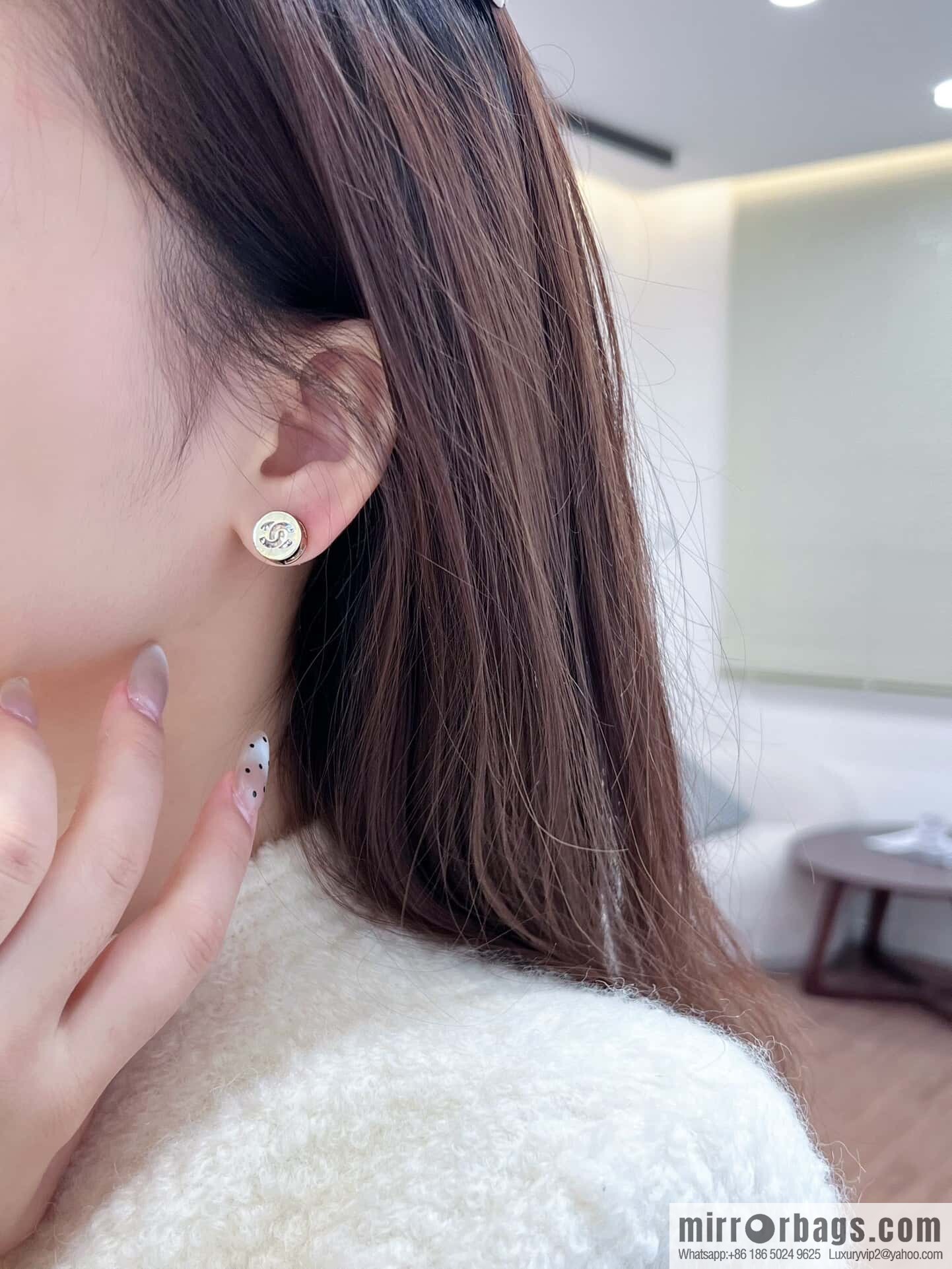 ❗️New ❗️☀️ new ☑️ chanel c1 double c round stud earrings ☀️
