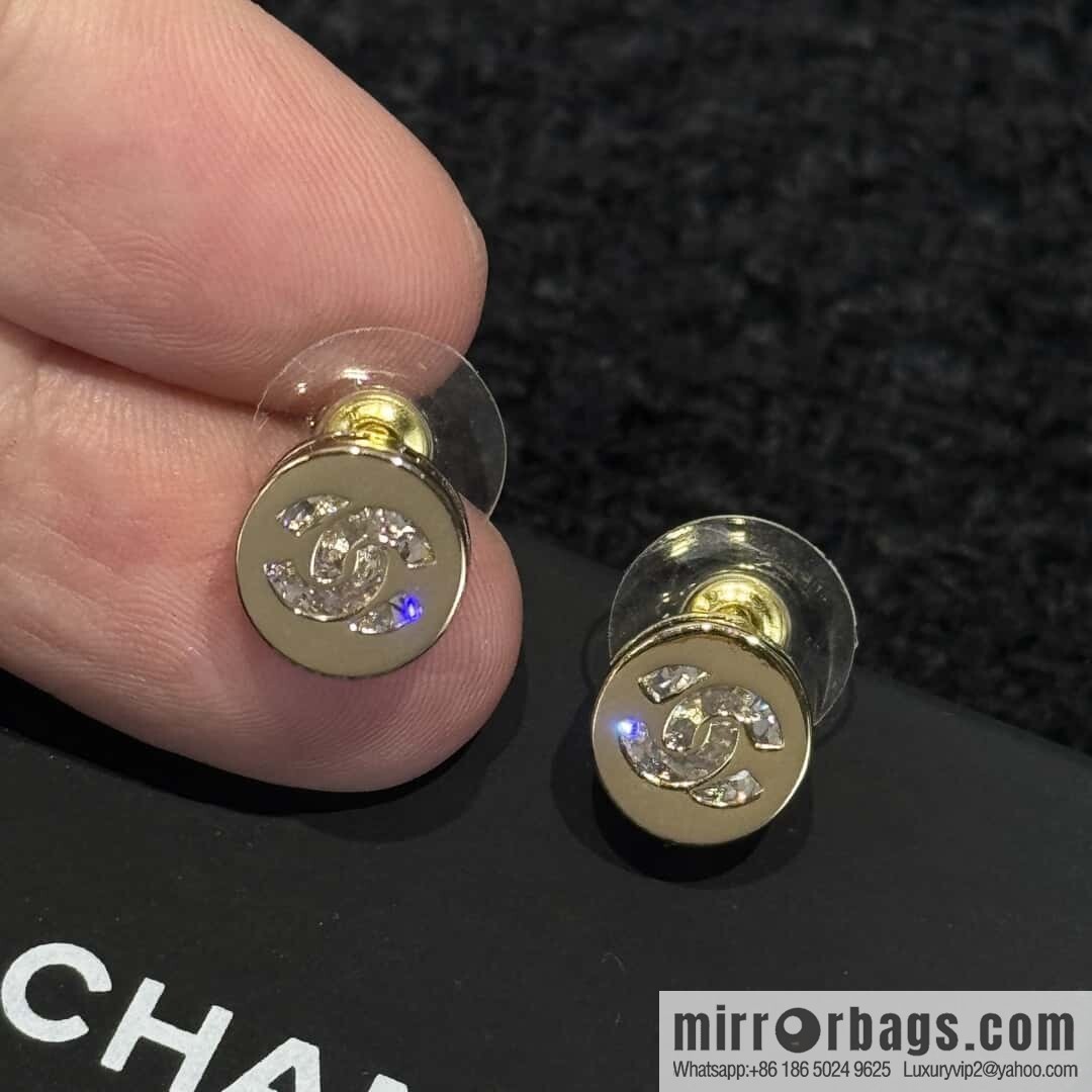 ❗️New ❗️☀️ new ☑️ chanel c1 double c round stud earrings ☀️