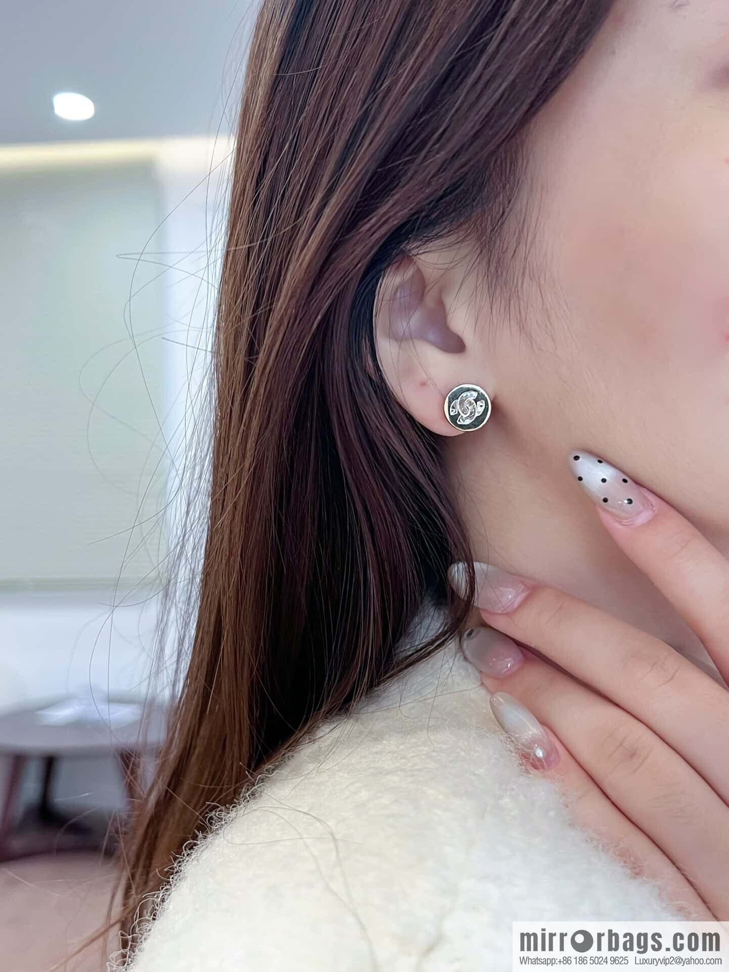 ❗️New ❗️☀️ new ☑️ chanel c1 double c round stud earrings ☀️
