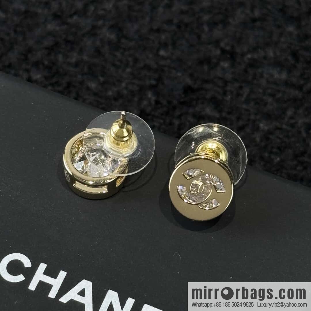 ❗️New ❗️☀️ new ☑️ chanel c1 double c round stud earrings ☀️
