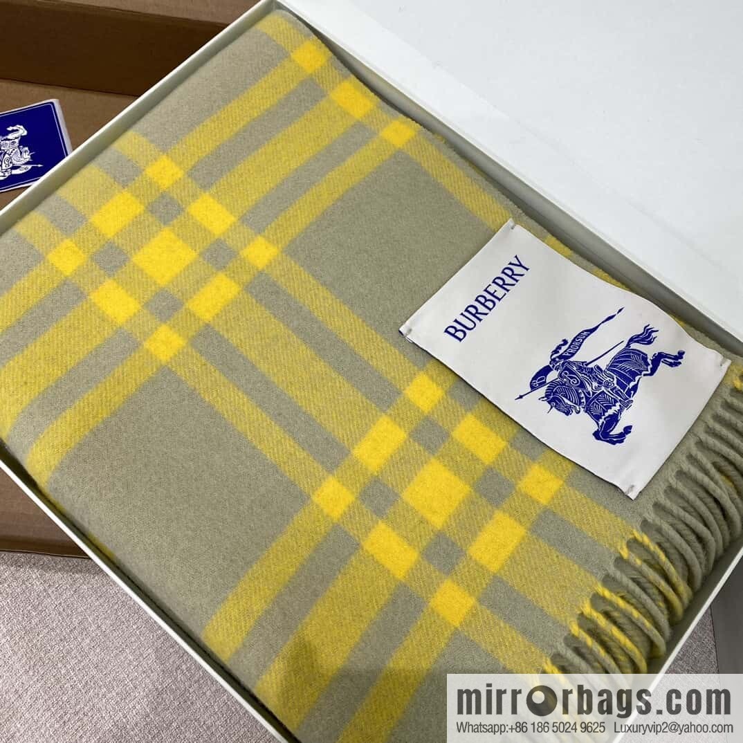 Bur ✓ Double-Sided Plaid Cashmere Scarf