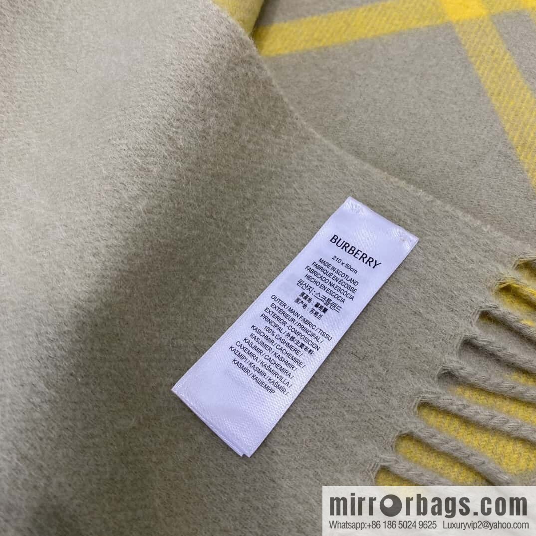 Bur ✓ Double-Sided Plaid Cashmere Scarf