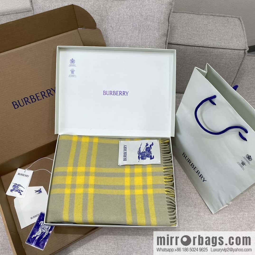 Bur ✓ Double-Sided Plaid Cashmere Scarf