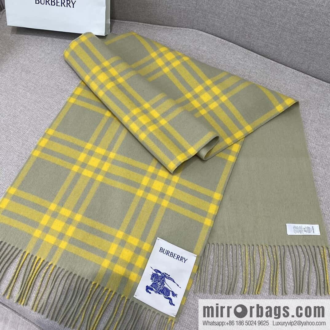 Bur ✓ Double-Sided Plaid Cashmere Scarf