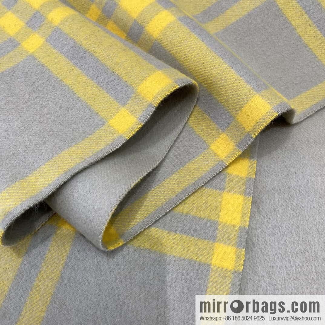 Bur ✓ Double-Sided Plaid Cashmere Scarf