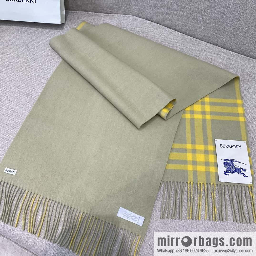 Bur ✓ Double-Sided Plaid Cashmere Scarf