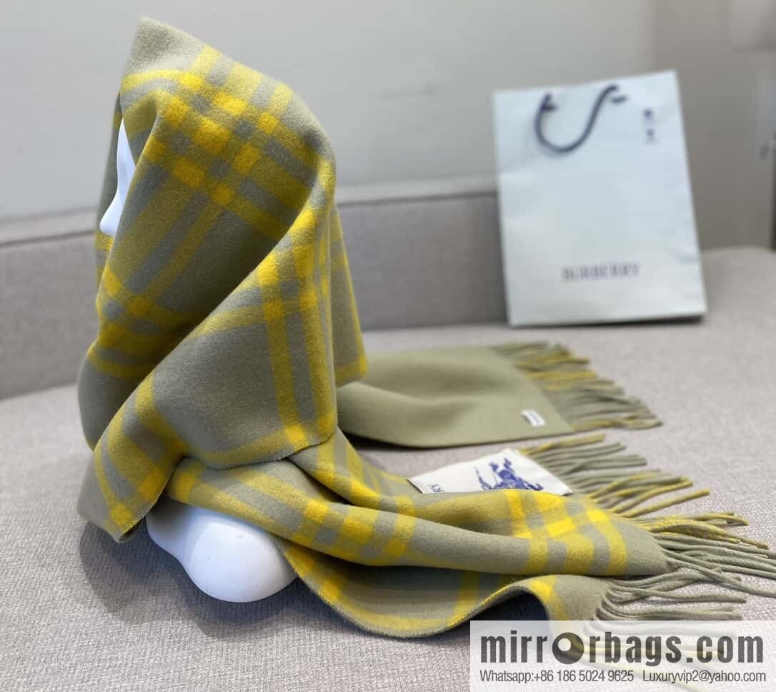 Bur ✓ Double-Sided Plaid Cashmere Scarf