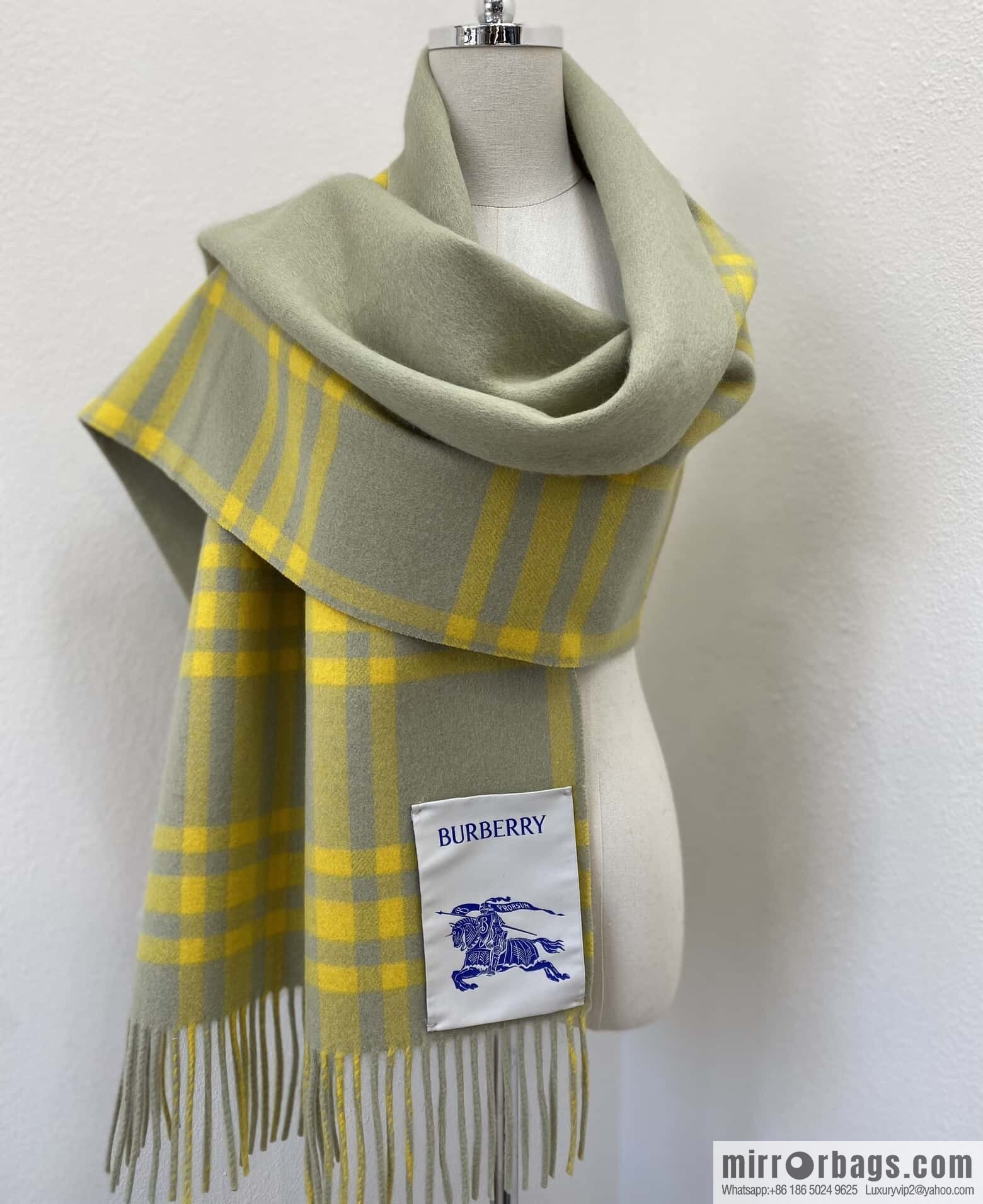 Bur ✓ Double-Sided Plaid Cashmere Scarf