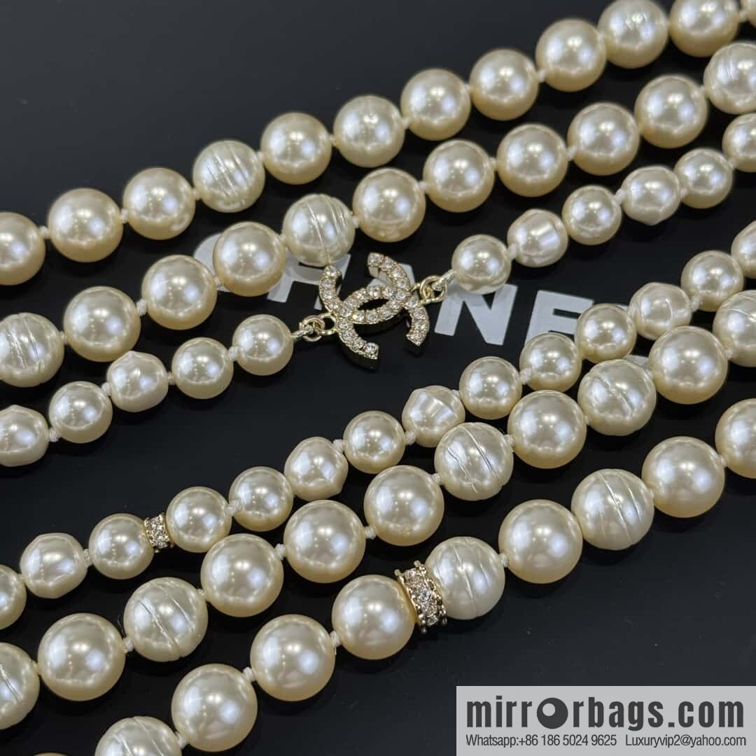 ❗️New ❗️☀️ New ☑️ Chanel Double C Three-layer Pearl Necklace Sweater Chain ☀️