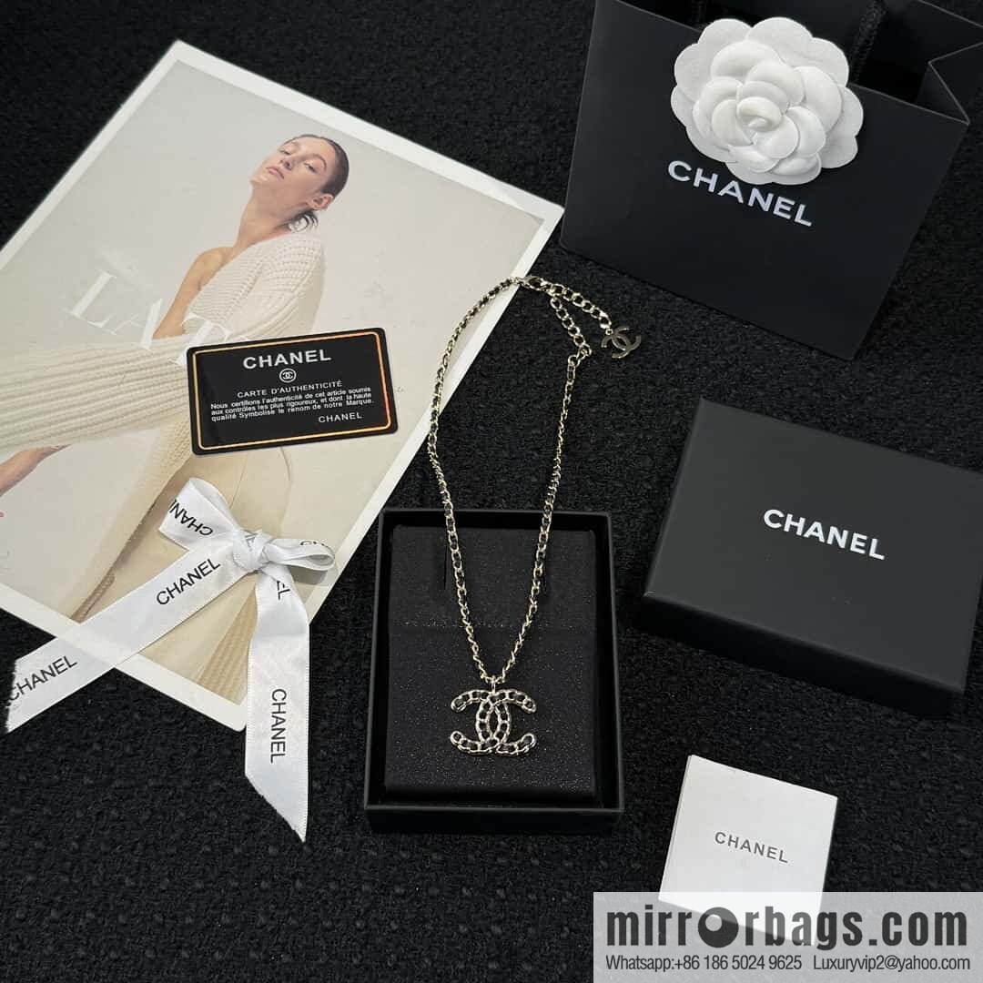 ❗️New ❗️☀️ New ☑️ Chanel Double C Black Leather Rope Necklace ☀️