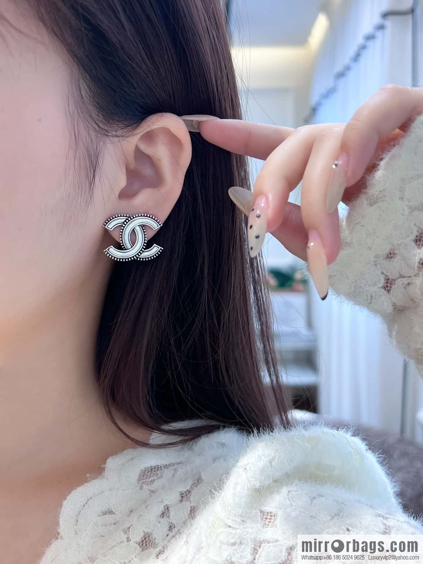 ❗️New ❗️☀️ New ☑️ Chanel C1 double c stud earrings ☀️