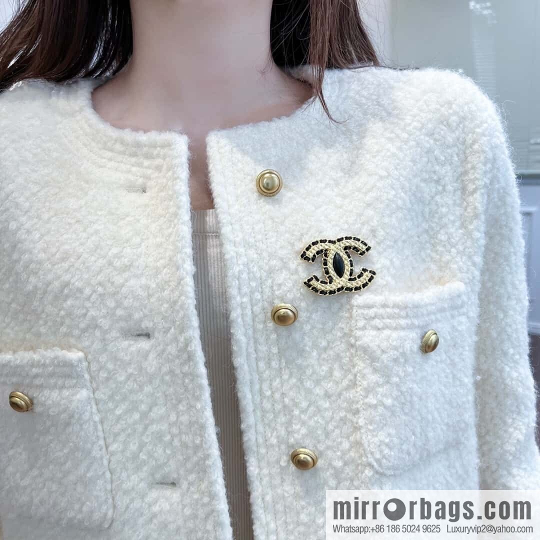 ❗️New ❗️☀️ New ☑️ Chanel Double C Black Leather Rope Brooch ☀️