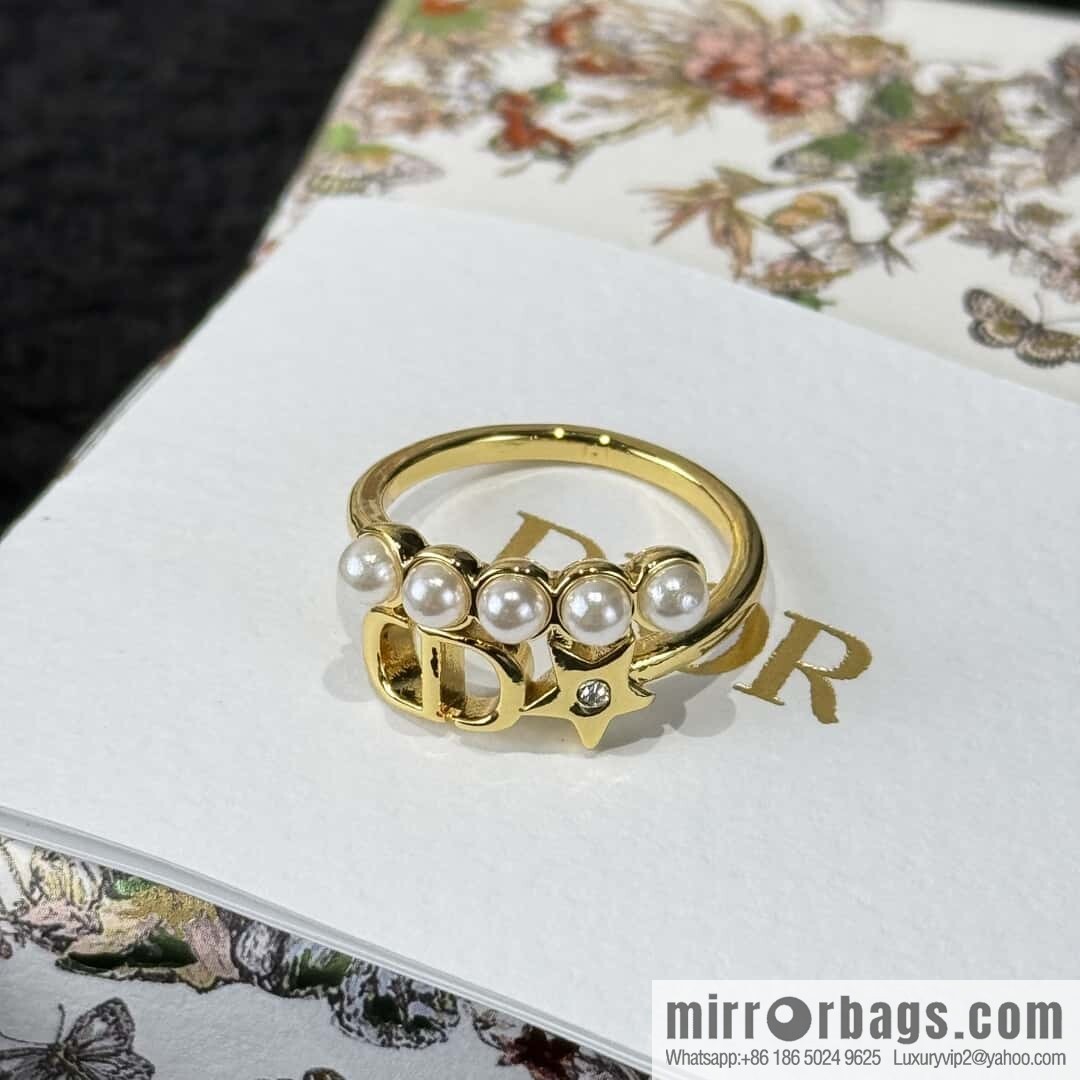 ❗️New ❗️ ☀️ New ☑️ Dior Pearl CD Pentagram Ring ☀️