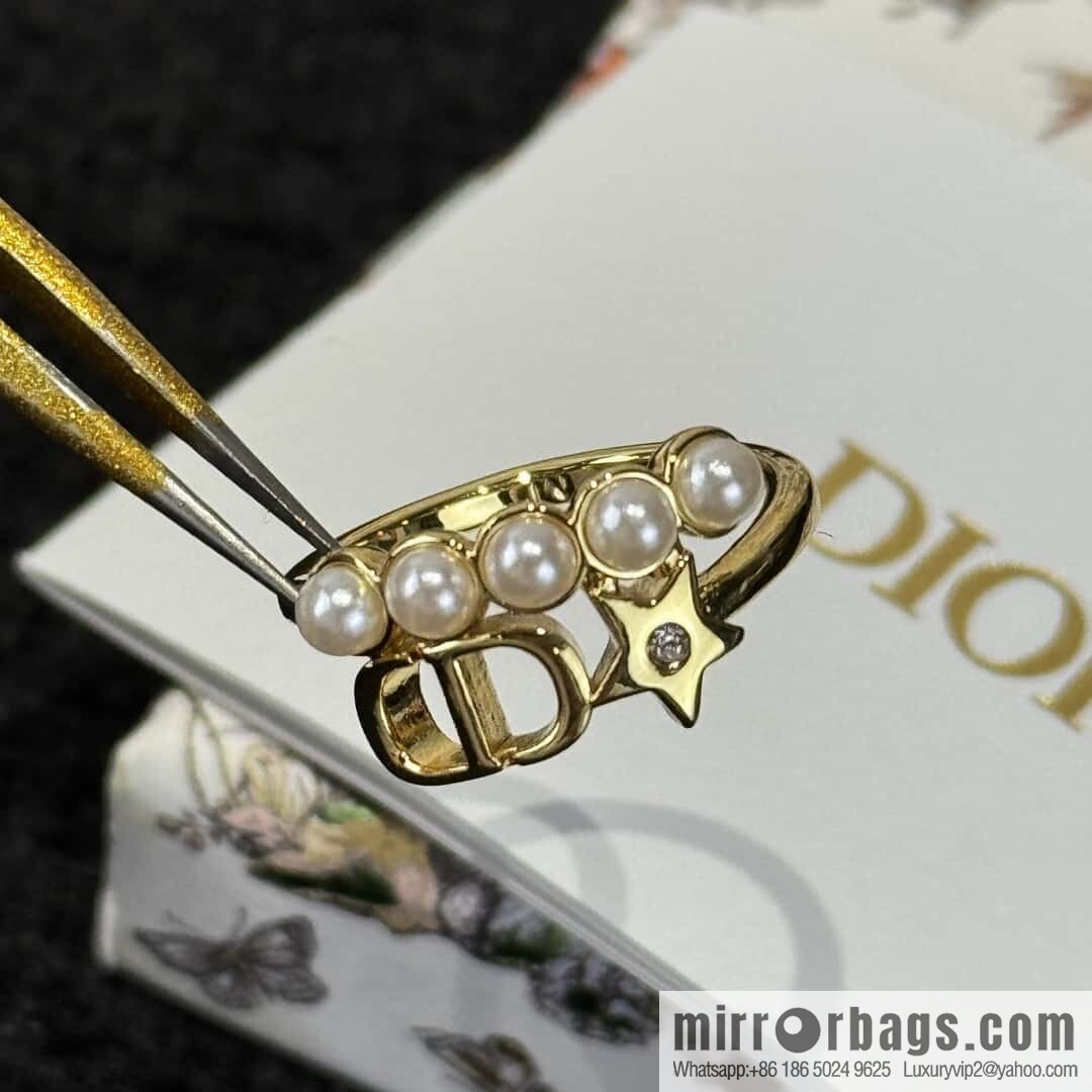 ❗️New ❗️ ☀️ New ☑️ Dior Pearl CD Pentagram Ring ☀️