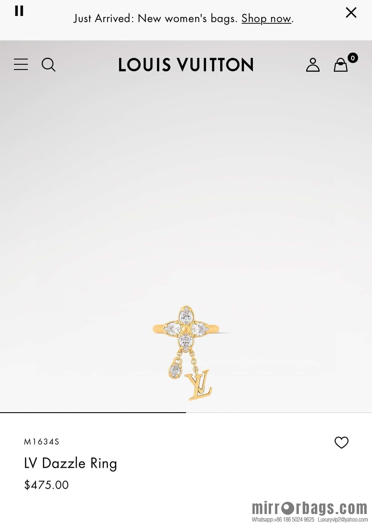 ❗️New ❗️ ☀ Original ☀ Louis Vuitton Louis Vuitton Clover Tassel LV Ring ☀