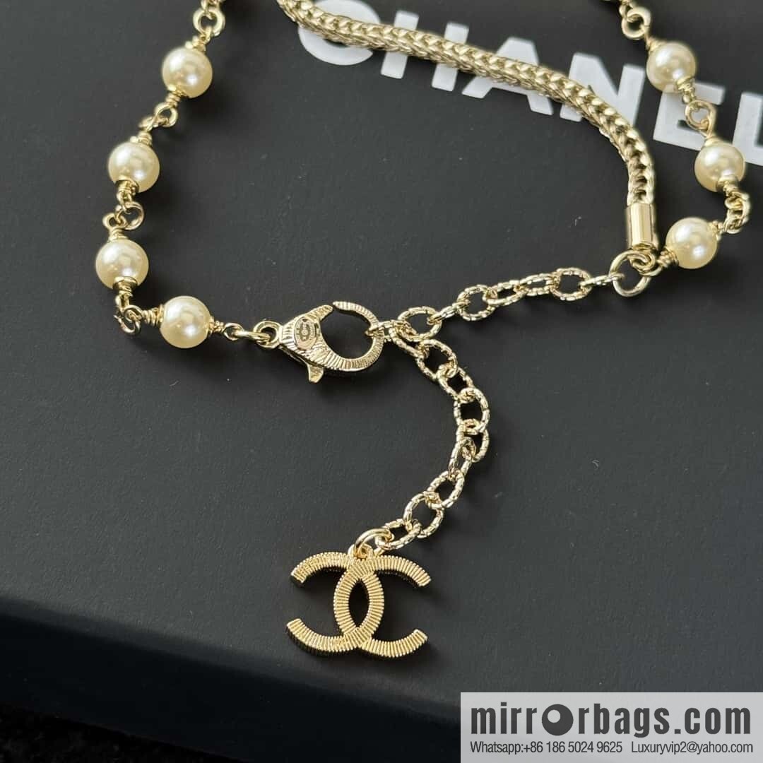 ❗️New ❗️☀️ New ☑️ Chanel Double C Bow Tassel Double Pearl Necklace ☀️