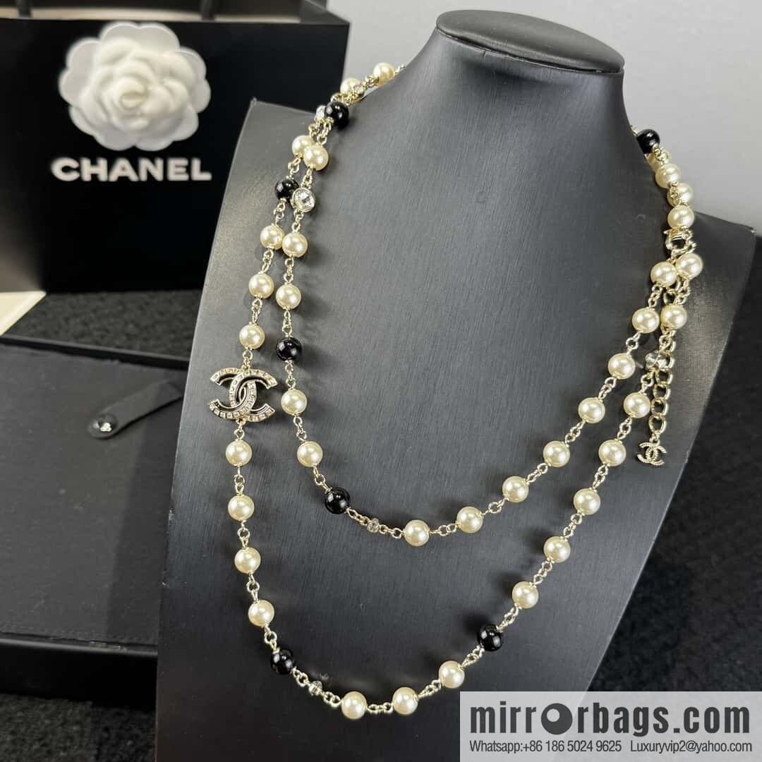 ❗️New ❗️ ☀️ New ☑️ Chanel Double C Pearl Sweater Chain Necklace ☀️