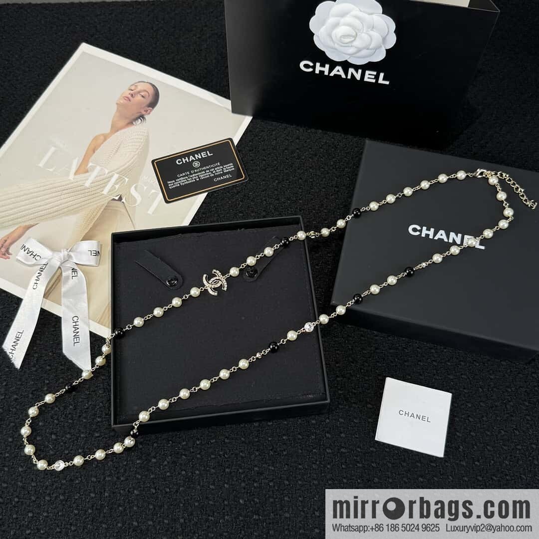 ❗️New ❗️ ☀️ New ☑️ Chanel Double C Pearl Sweater Chain Necklace ☀️