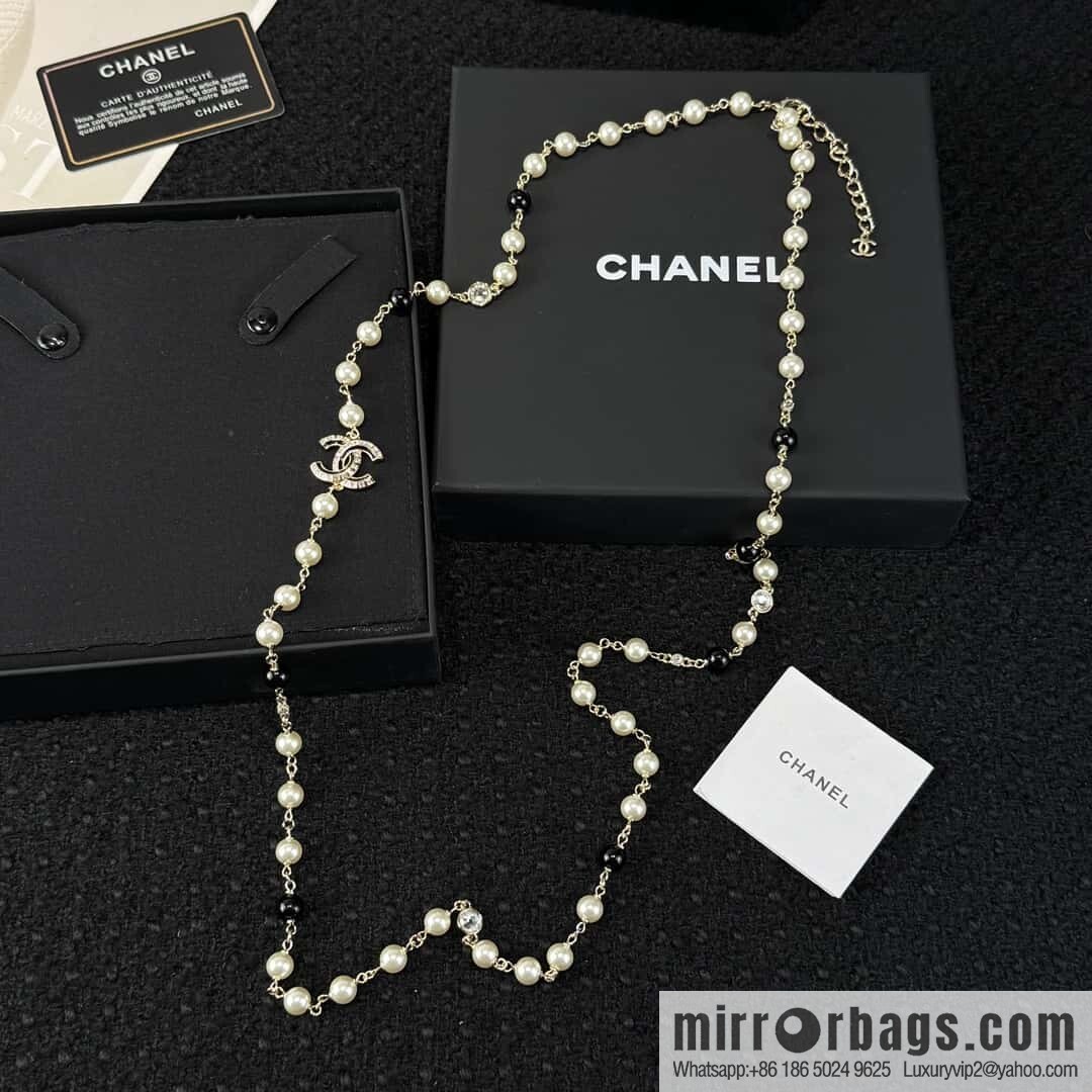 ❗️New ❗️ ☀️ New ☑️ Chanel Double C Pearl Sweater Chain Necklace ☀️