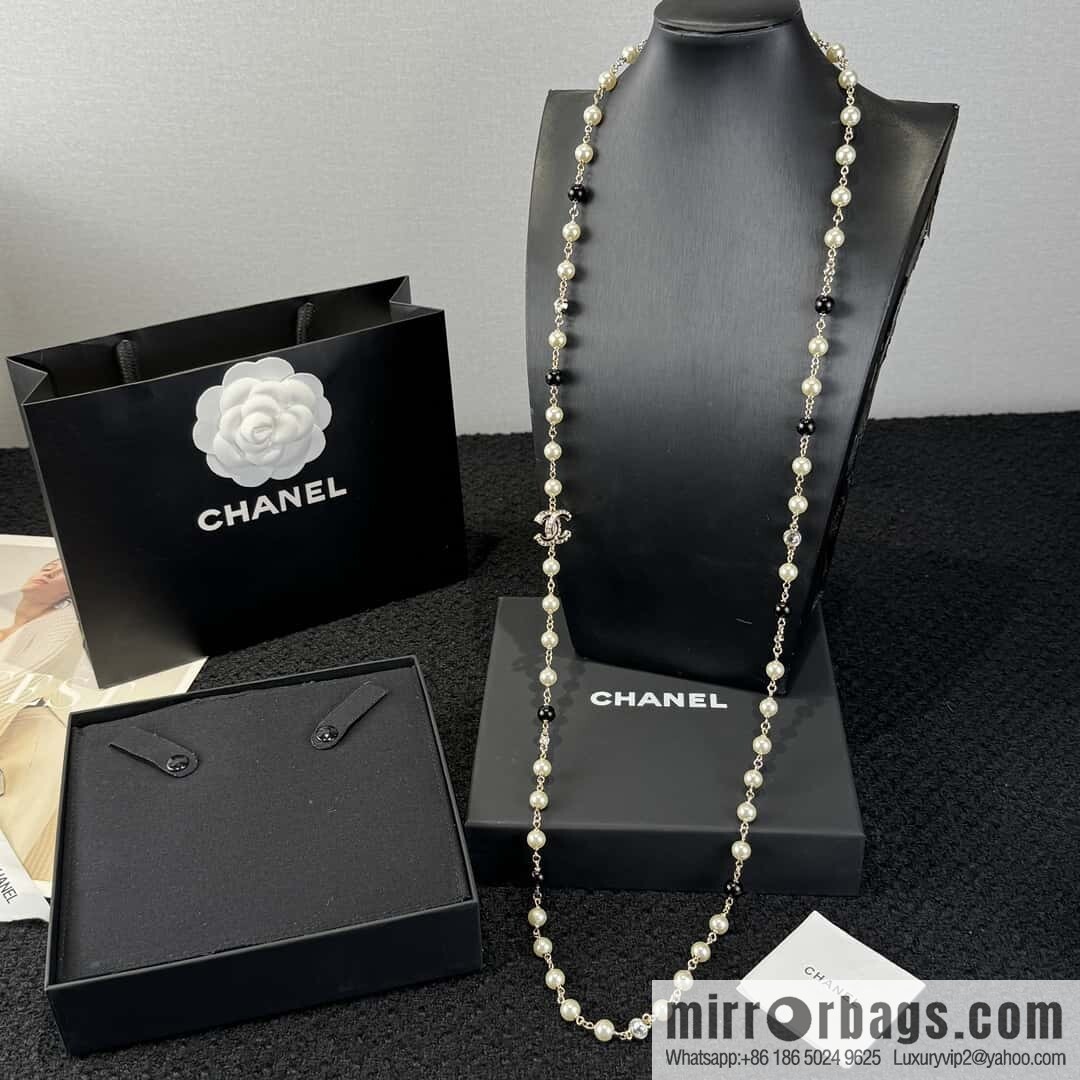 ❗️New ❗️ ☀️ New ☑️ Chanel Double C Pearl Sweater Chain Necklace ☀️