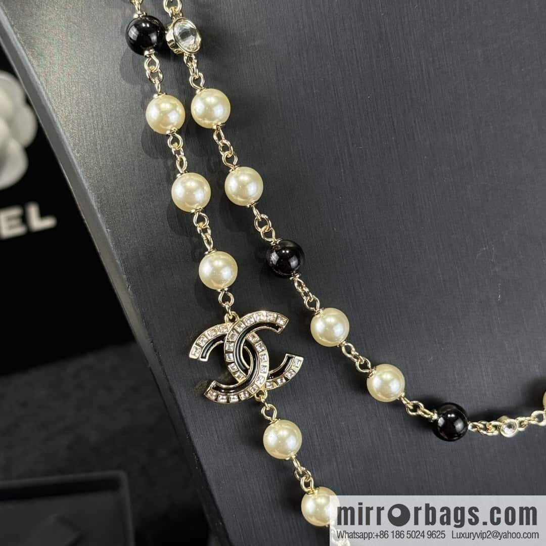 ❗️New ❗️ ☀️ New ☑️ Chanel Double C Pearl Sweater Chain Necklace ☀️