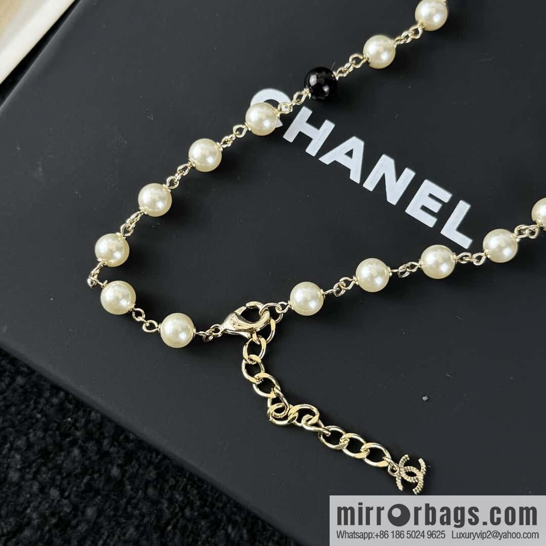 ❗️New ❗️ ☀️ New ☑️ Chanel Double C Pearl Sweater Chain Necklace ☀️
