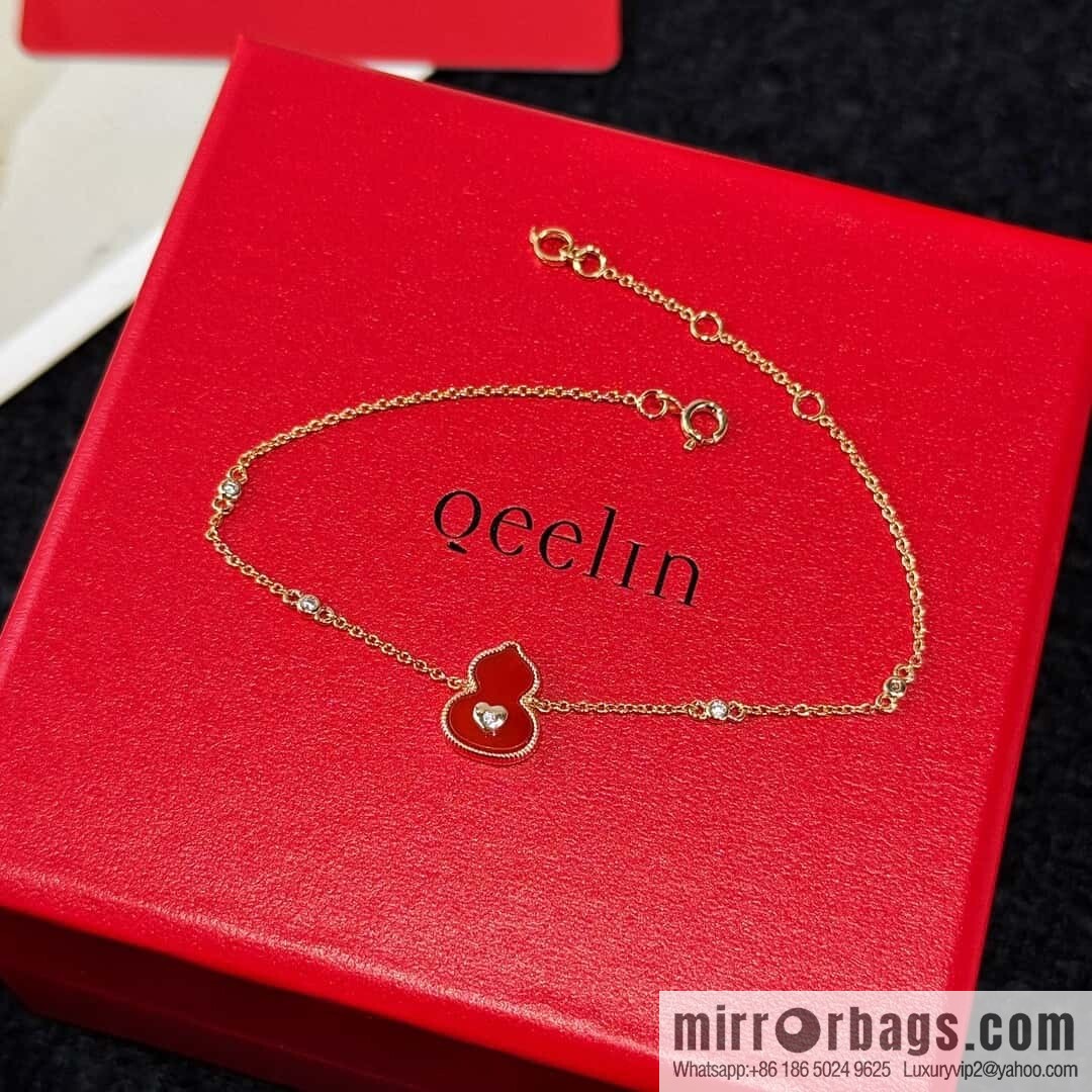 ❗️New ❗️ ☀️☀️ Qeelin unicorn wulu gourd series agate diamond peach heart love bracelet necklace ☀️