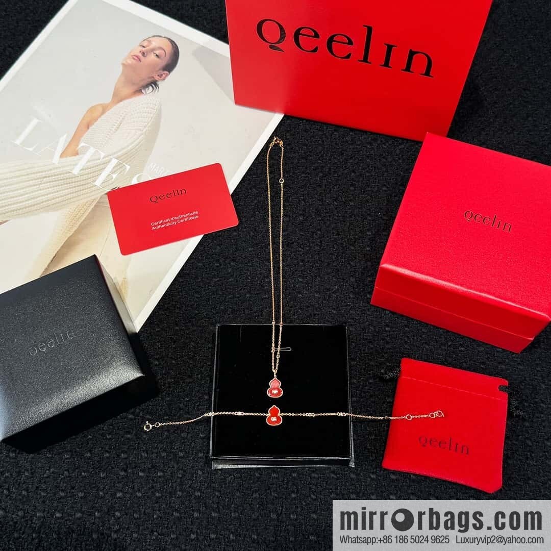 ❗️New ❗️ ☀️☀️ Qeelin unicorn wulu gourd series agate diamond peach heart love bracelet necklace ☀️