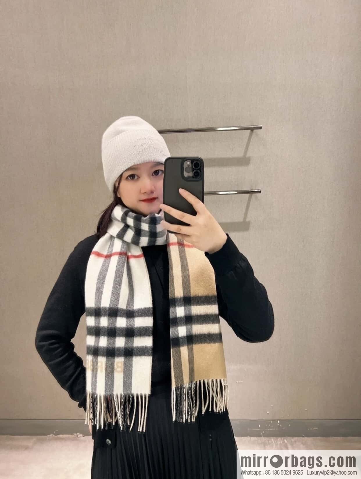๐๐๐๐๐๐๐แฆโข two-color contrast grid cashmere scarf 24 new colors