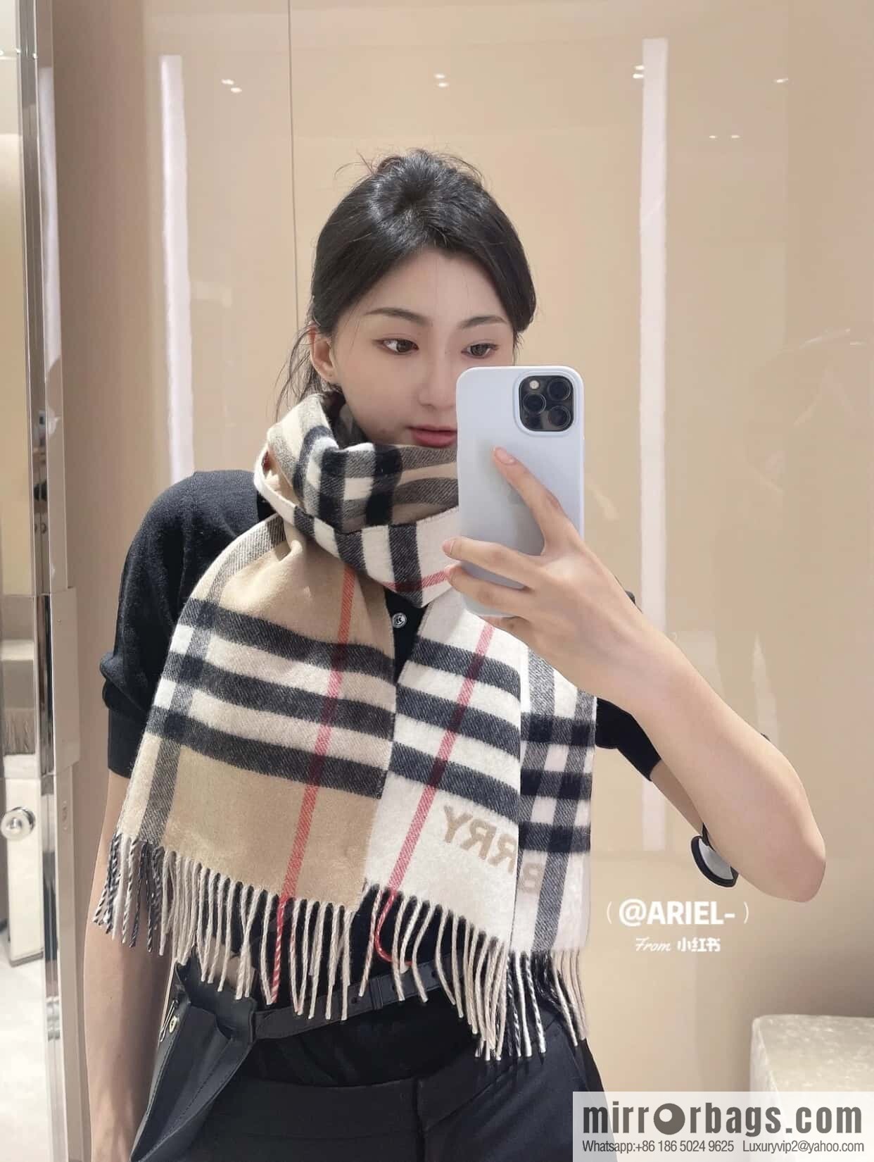 ๐๐๐๐๐๐๐แฆโข two-color contrast grid cashmere scarf 24 new colors