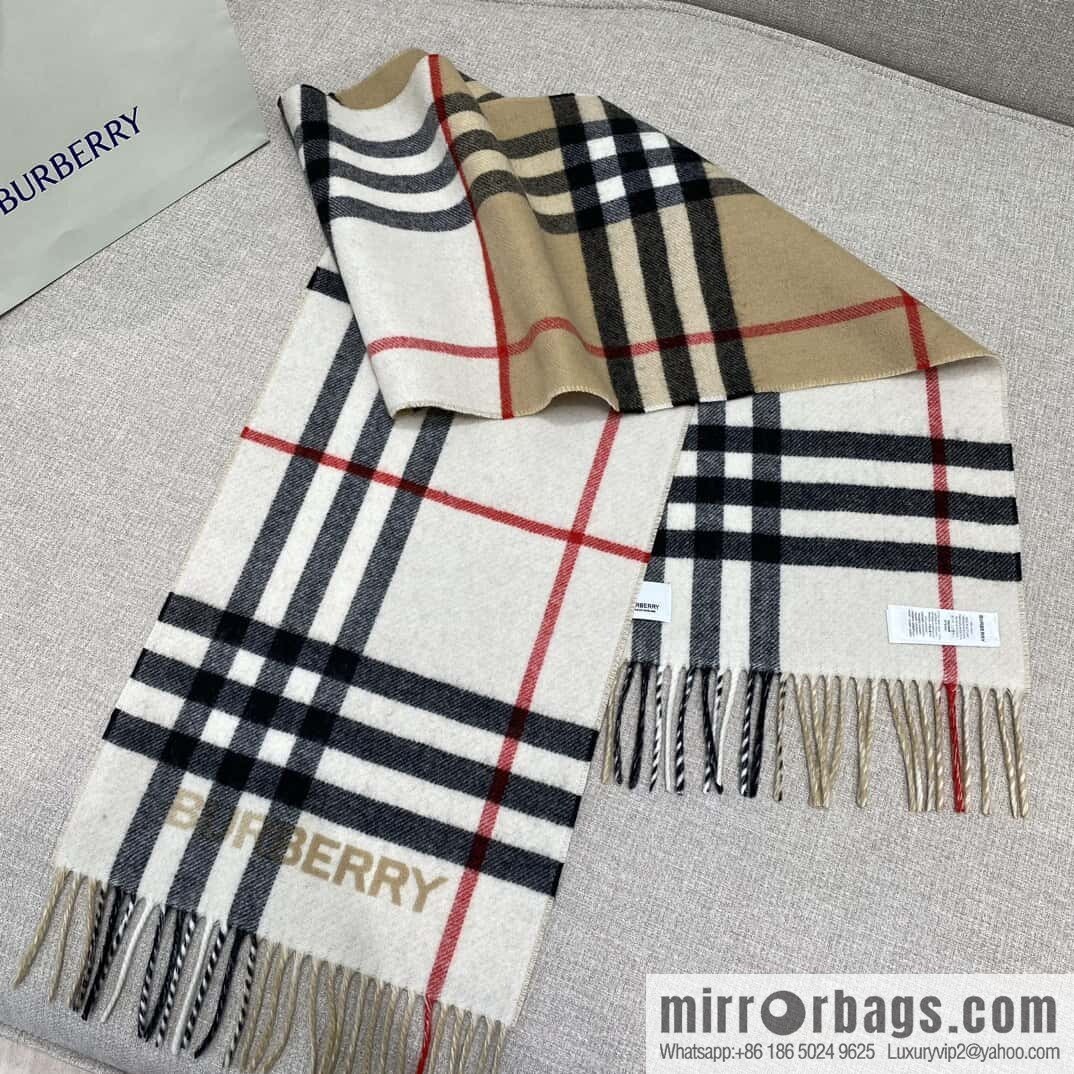 𝐁𝐔𝐑𝐁𝐄𝐑𝐑ღ• two-color contrast grid cashmere scarf 24 new colors