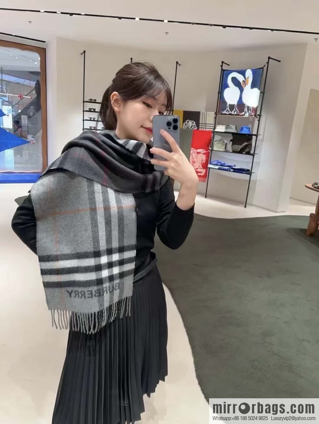 ๐๐๐๐๐๐๐แฆโข two-color contrast grid cashmere scarf 24 new colors