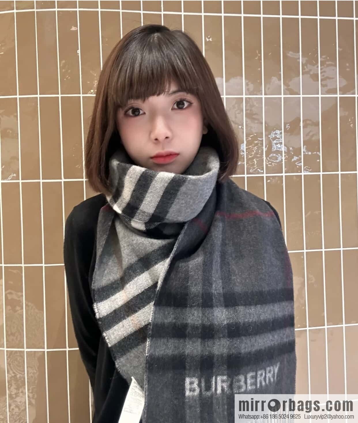 ๐๐๐๐๐๐๐แฆโข two-color contrast grid cashmere scarf 24 new colors