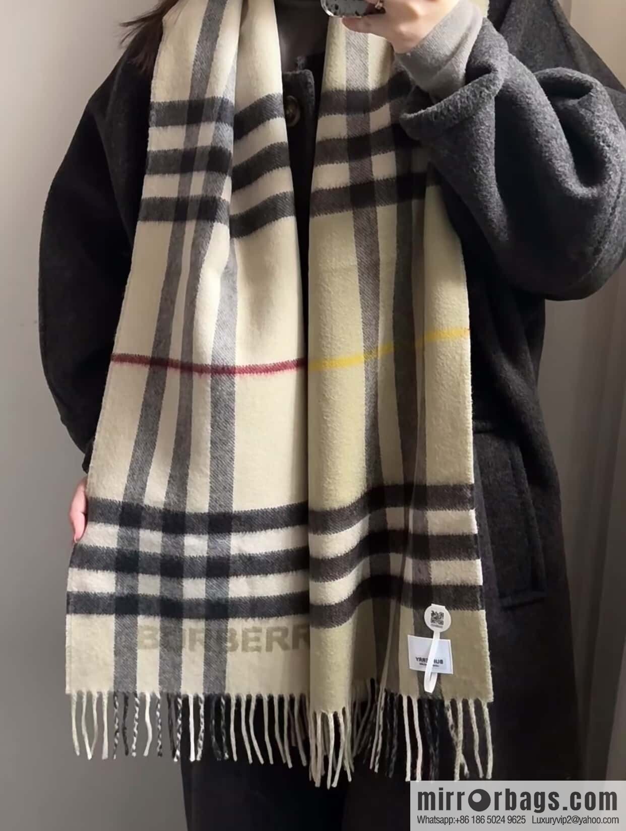 ๐๐๐๐๐๐๐แฆโข two-color contrast grid cashmere scarf 24 new colors