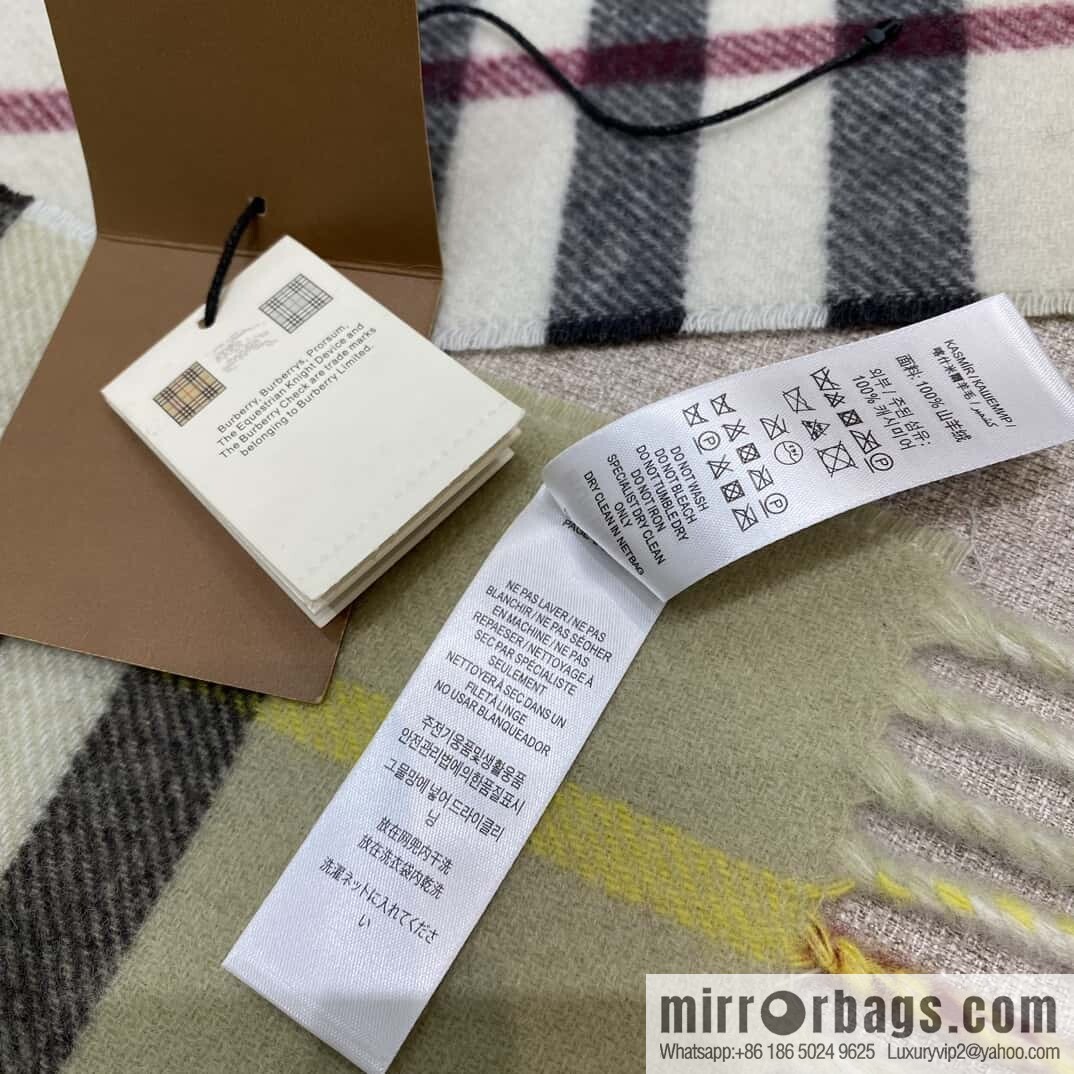 𝐁𝐔𝐑𝐁𝐄𝐑𝐑ღ• two-color contrast grid cashmere scarf 24 new colors