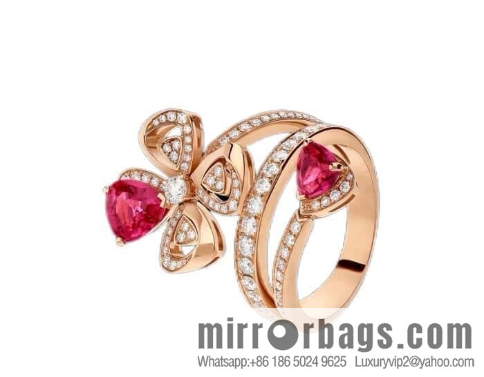 ❗️New ❗️ ☀ BVLGARI DIVAS'DREAM Ruby Clover Ring ☀️