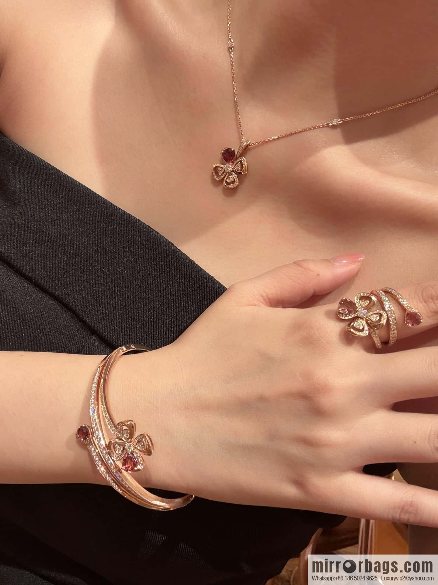 ❗️New ❗️ ☀ BVLGARI DIVAS'DREAM Ruby Clover Ring ☀️