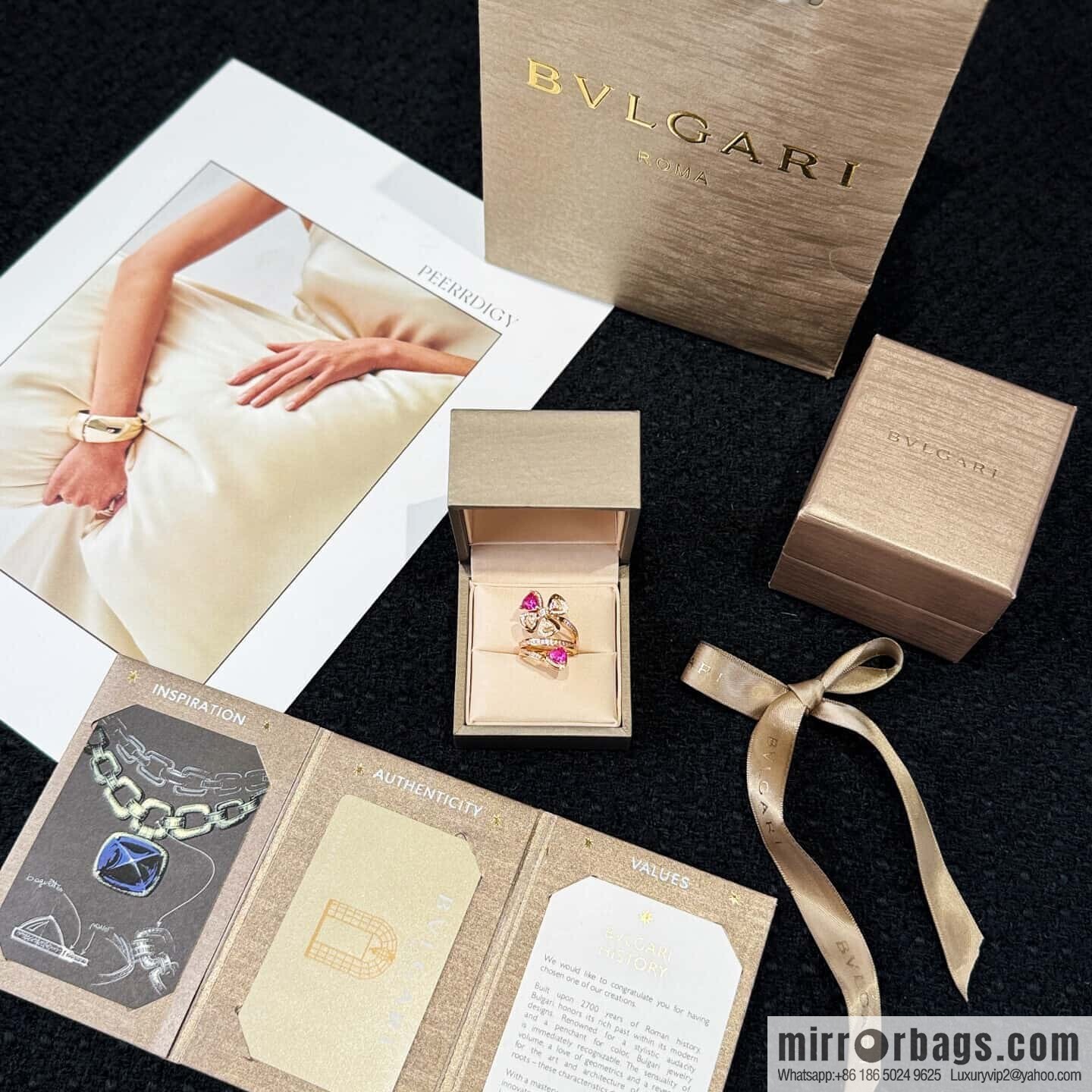 ❗️New ❗️ ☀ BVLGARI DIVAS'DREAM Ruby Clover Ring ☀️