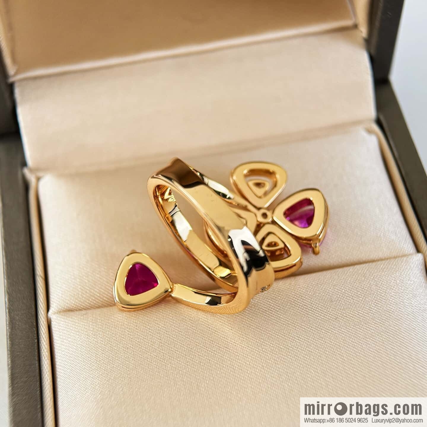 ❗️New ❗️ ☀ BVLGARI DIVAS'DREAM Ruby Clover Ring ☀️