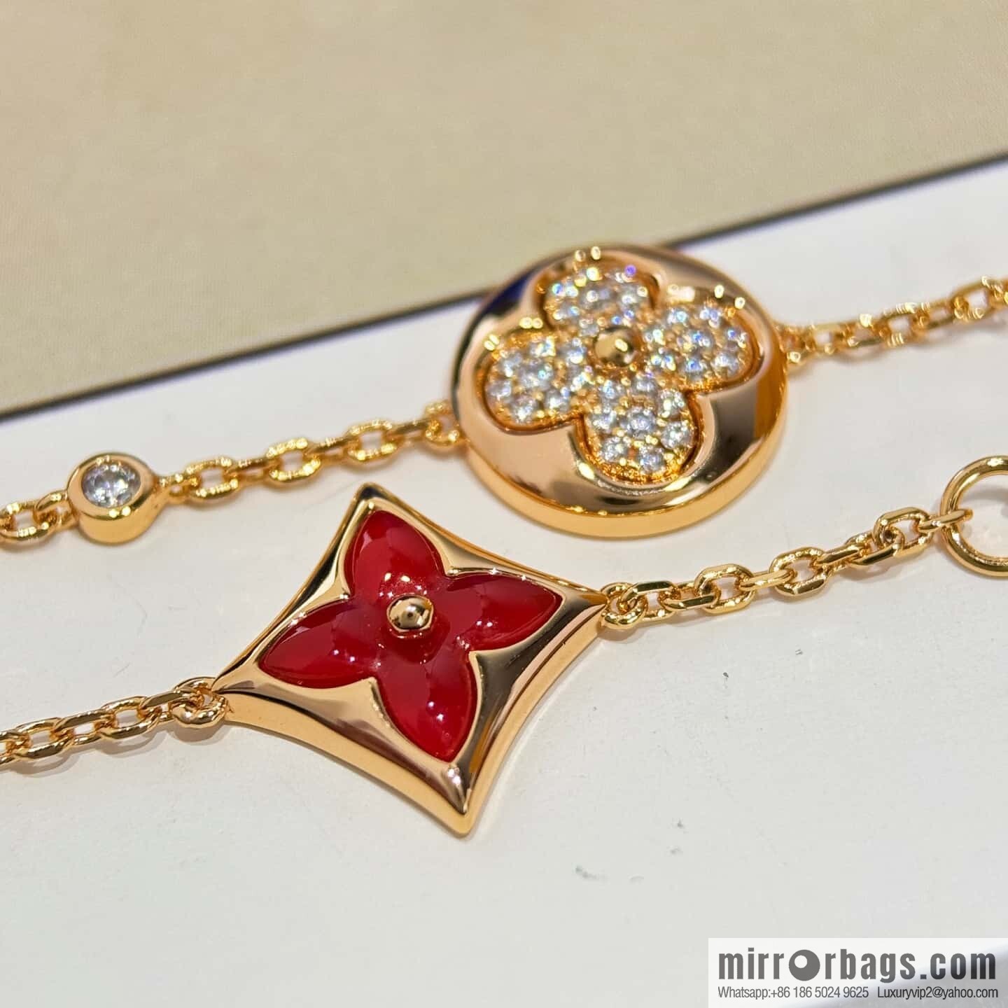☀️☀Louis Vuitton COLOR BLOSSOM BB MULTI-MOTIF Rhombus agate LV bracelet, stud earrings